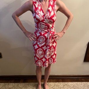 DVF silk summer sleeveless wrap dress